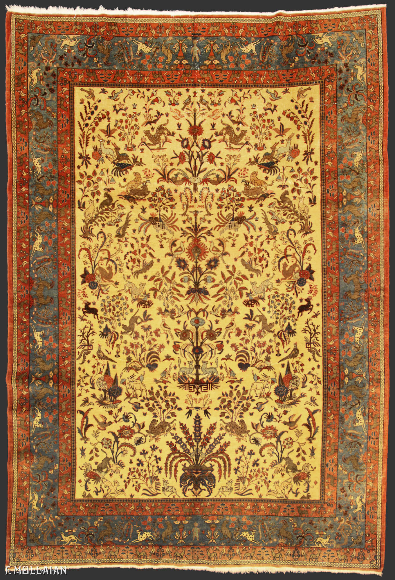 Semi-Antique Persian Qum Old Carpet n°:60903231